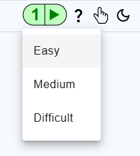 Screenshot of the drop-down menu on the level indicator on the toolbar