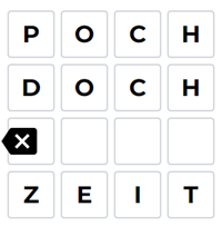 Darstellung der Rücknahme einer Worteingabe mit der Rücktaste